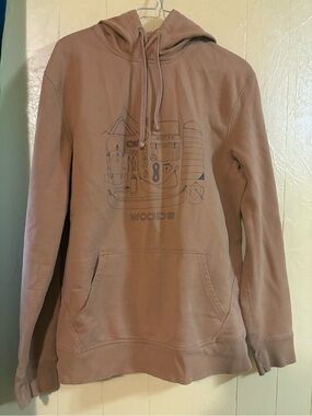 Men's Crewneck Hoodie in Brown - Outdoor Graphic Pullover
